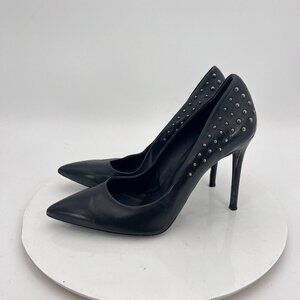 Thomas Wylde Women Size EU 40 US 9 Black Studded Leather Classic Stiletto Heels